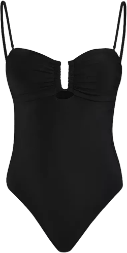 L'AGENCE Emilia Solid Bandeau V Wire One Piece Swimsuit