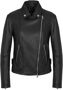 Emporio Armani Caban Leather Moto Jacket