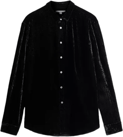 John Varvatos Crinkled Velvet Slim Fit Button Down Shirt