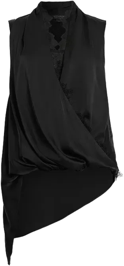 ALLSAINTS Abi Satin Wrap Top