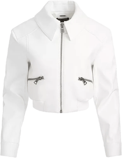 Alice and Olivia Hyde Cropped Faux Leather Jacket