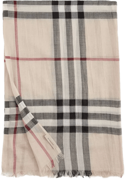 Burberry Lightweight Giant Check Wool & Silk Scarf