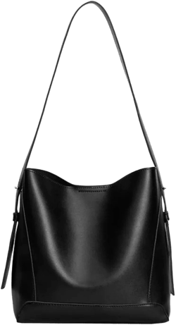 Leather Handbag - Roomy Bucket Bag for Everyday Use, Trendy Leather Tote Bag for Women with Shoulder Strap, Soft Large Leather Bags
