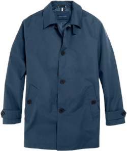 Cole Haan Blue Men's Stand Collar Rain Jacket