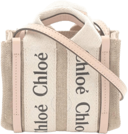 Chloé Women's Natural Nano Woody Linen Canvas Tote