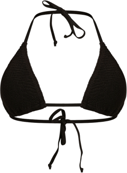 Black Crinkle Triangle Bikini Top