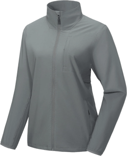 Little Donkey Andy Women's Running Woven Jacket Lightweight Breathable Windproof UPF50+ Shirt for Hiking Golf X-Large Grey