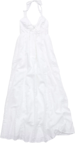 Aerie Seersucker Halter Maxi Dress