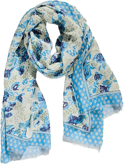 Print Border Floral Scarf