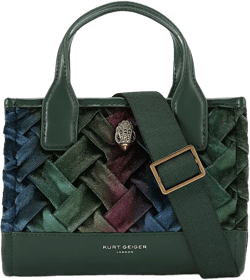 KURT GEIGER LONDON Extra Small Velvet Square Shopper Tote