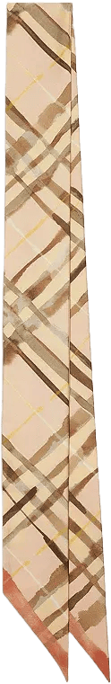 Burberry Skinny Reversible Check Silk Scarf