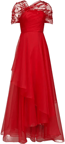 Theia Atlas Shawl Draped Gown