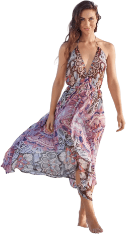 VENUS Womens High-Low Cover-Up Dress  -  M, Summer Sands