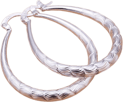 Rygai 925 Sterling Silver U Shape Hoop Dangle Earrings for Women