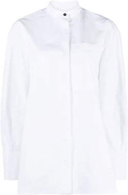 band-collar cotton shirt