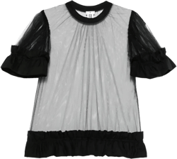 ruffle-detail sheer blouse 