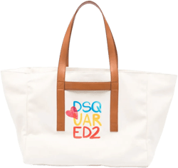 logo-print tote bag