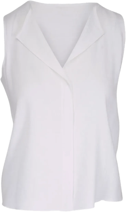 asymmetric-collar sleeveless top