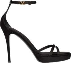 120mm Eveninglam satin platform sandals