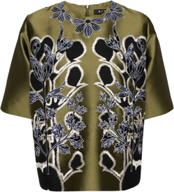 floral-embroidered blouse