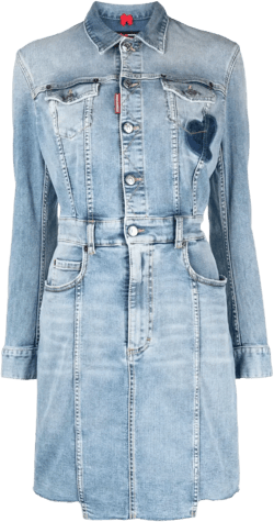 button-up denim shirt dress