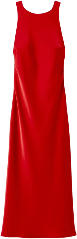 satin open-back maxi dress