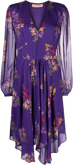 floral-print georgette midi dress