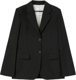 single-breasted crepe blazer
