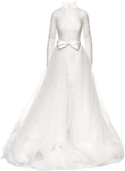 lace long-sleeve gown
