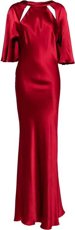capelet-sleeve gown
