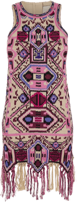 embroidered fringed dress