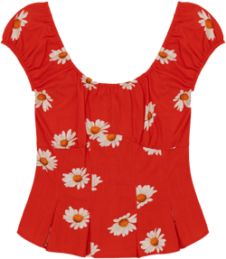 Pat Top - Red Daisy