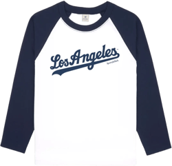 Sporty & Rich Dodgers Baseball Tee - White/ Dark Navy