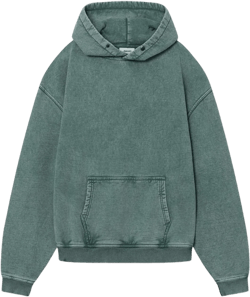 Hoodie Oversize, Women - Acid wash - Dark Sage