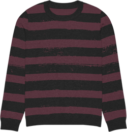 BURGANDY KNITTED CREW NECK SWEATER