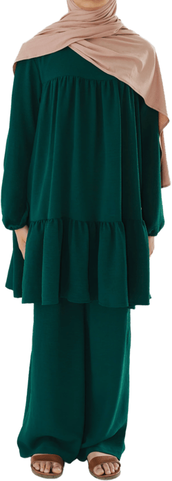 Girl's Emerald Long Tiered Tunic