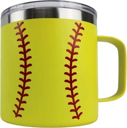 Softball Tumbler Cup 20oz Gift for Mom Men Women, Stainless Steel, Vacuum Insulated, Keeps Water Stay Cold for 24, Hot for 12 hours (20oz, Softball)