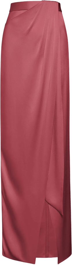 Satin Wrap Maxi Skirt