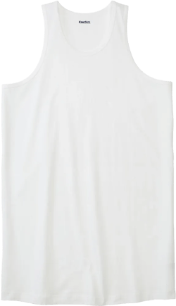 KingSize Men's Big & Tall Shrink-Less Lightweight Longer-Length Tank - 2XL, White