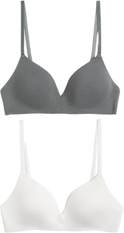 2-pack Padded Soft-cup Cotton Bras