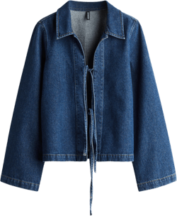 Tie-Front Denim Jacket