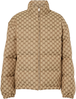 Gg Fabric Bomber Jacket In Brown