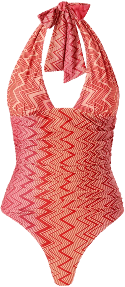 zigzag-print swimsuit