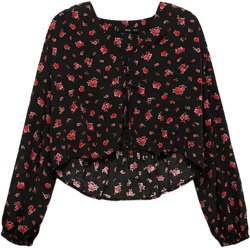 Women's Ruffled Floral Blouse