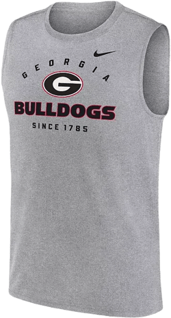 Men's Heather Gray Georgia Bulldogs Primetime Legend Lock Up Performance Muscle Tank Top
