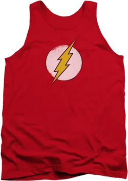 Dc Mens DC Comics Flash Rough Flash Logo Adult Tank Top