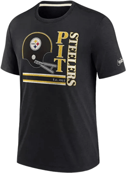 Men's Black Pittsburgh Steelers Wordmark Logo Tri-Blend T-shirt