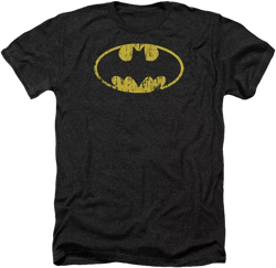 Batman Mens Classic Logo Distressed Adult Heather Tee / T-Shirt