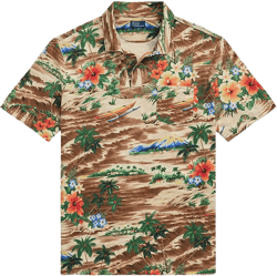 Men's Classic-Fit Tropical Linen-Cotton Polo