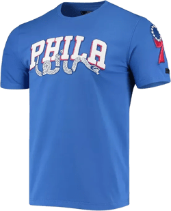 Men's Royal Philadelphia 76Ers Chenille Team T-shirt
